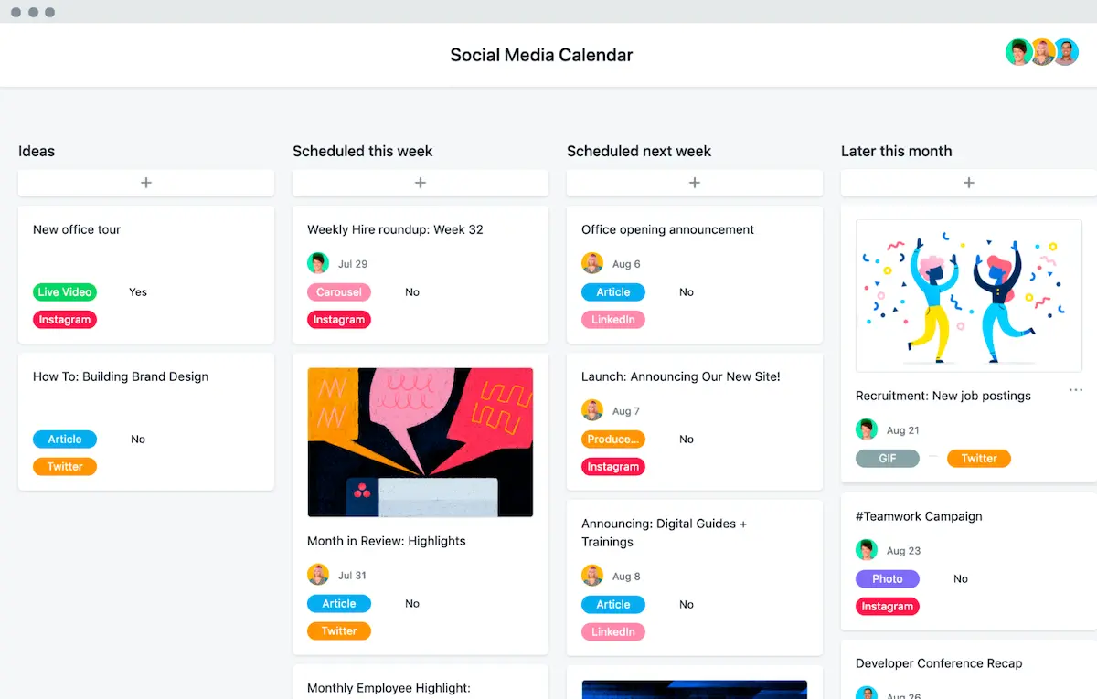 content planner app asana