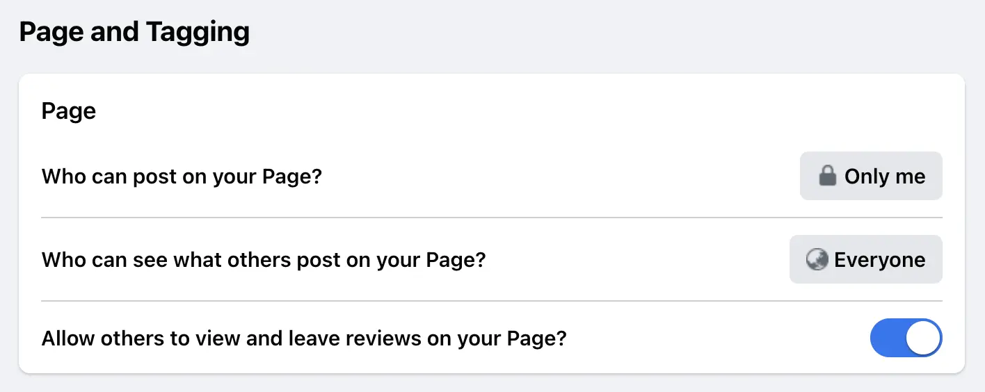 facebook review request page and tagging