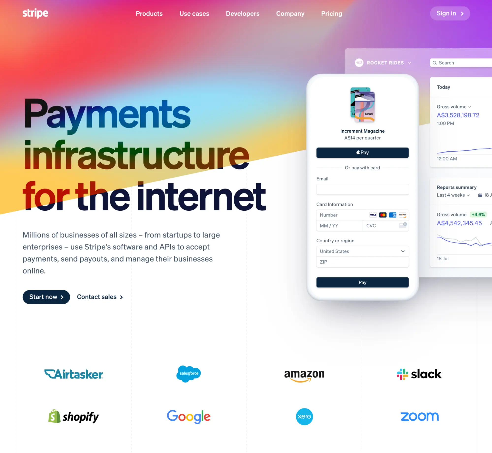 homepage design ideas stripe