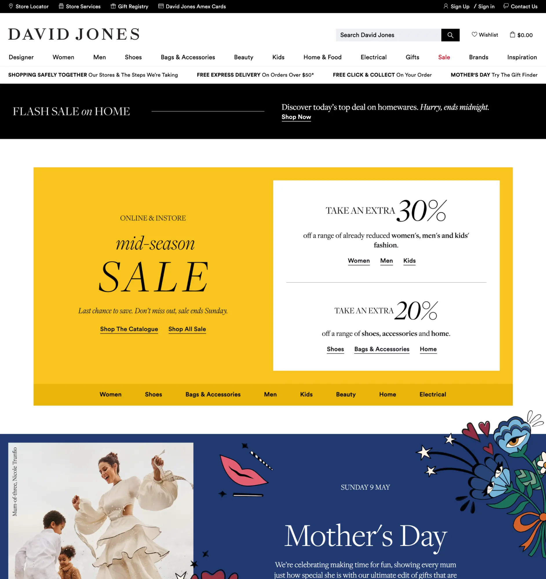 homepage designs david jones