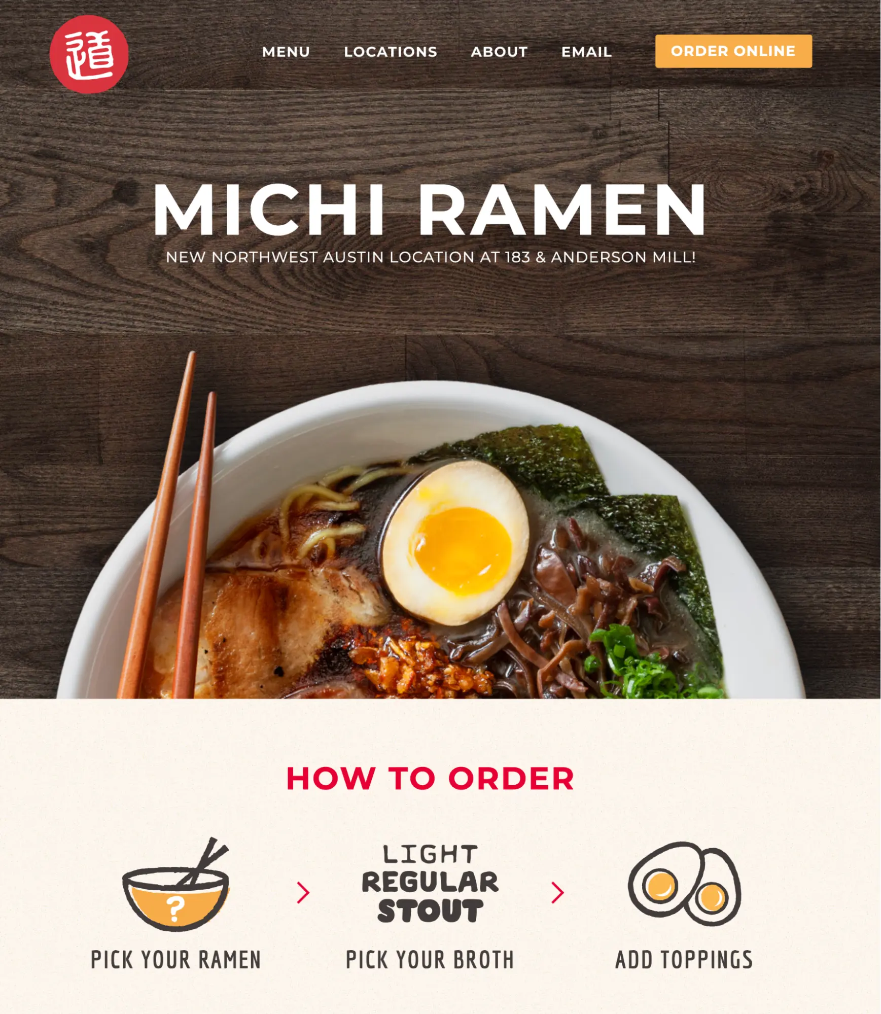 homepage designs michi ramen