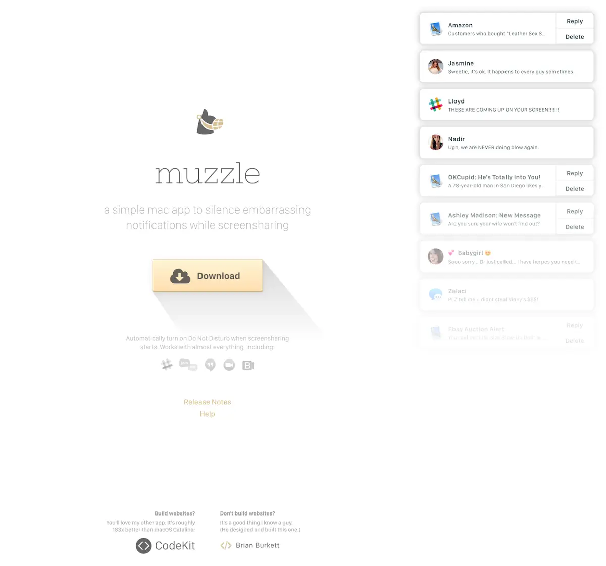 information design in graphic design muzzle landing page