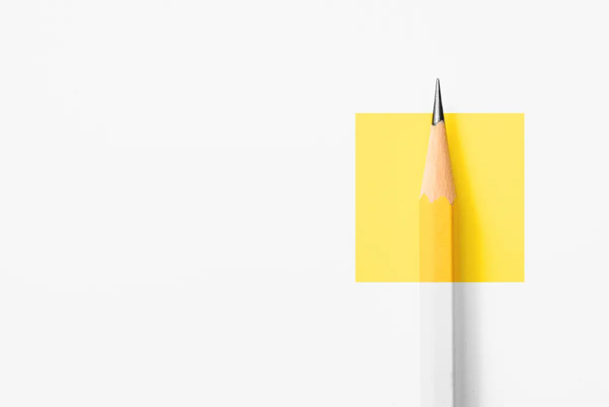 minimal graphic design pencil yellow square