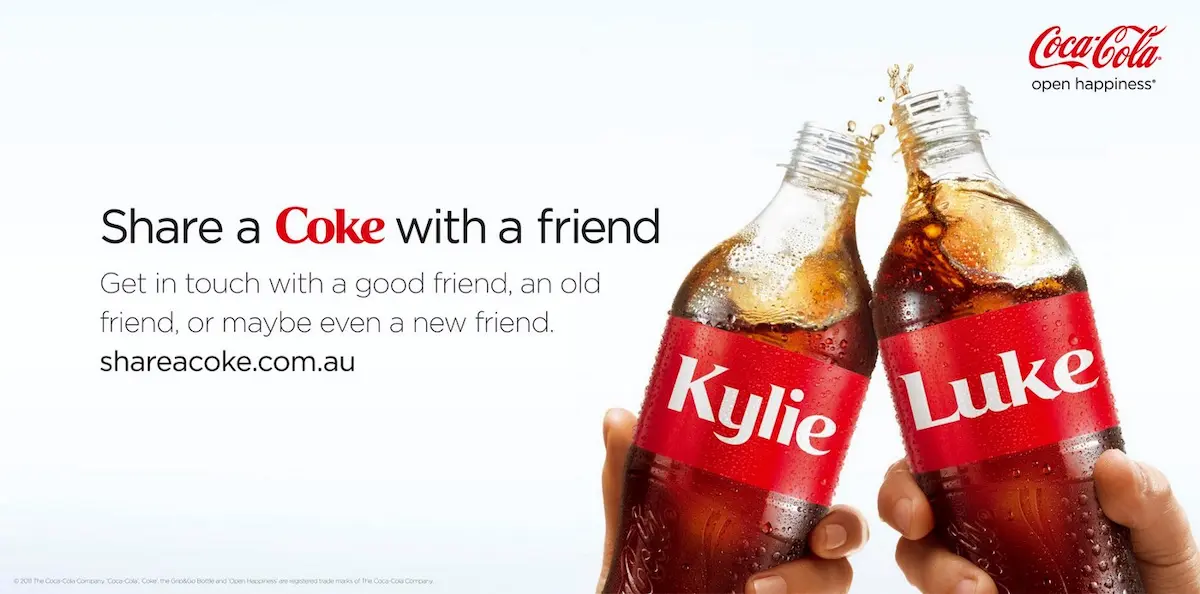 persuasive advertising coke share with a friend campaign