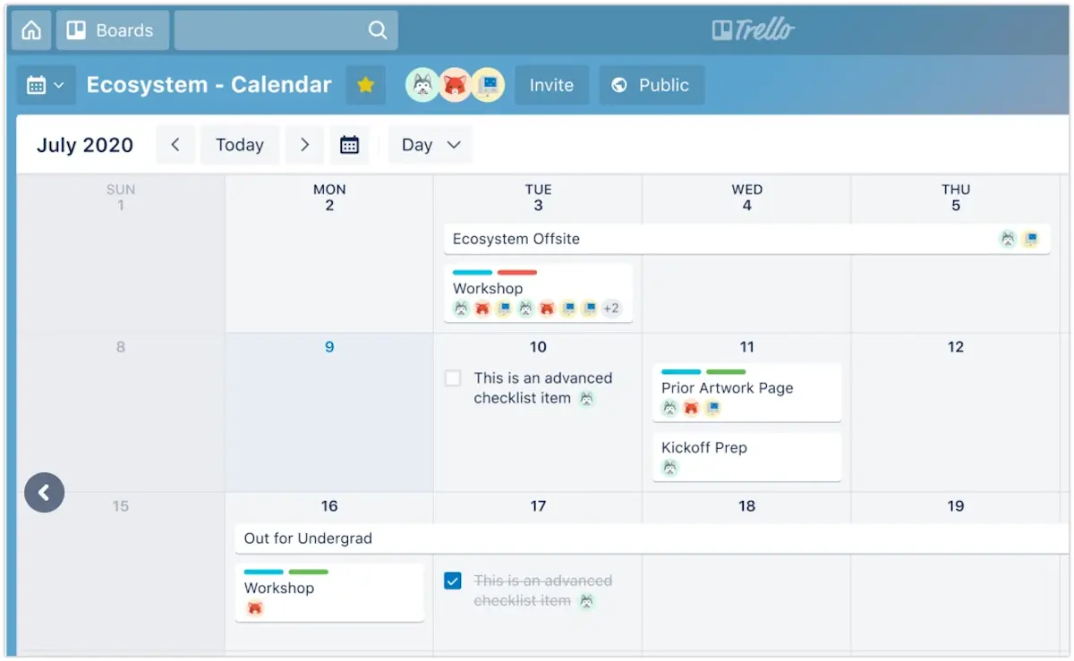 social media content planner trello